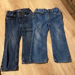 Boys 3T bootcut blue jeans, 2 pairs.